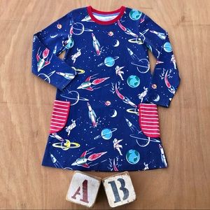 Planets Space Astronauts Cotton Girls Dress Sz. 5/6